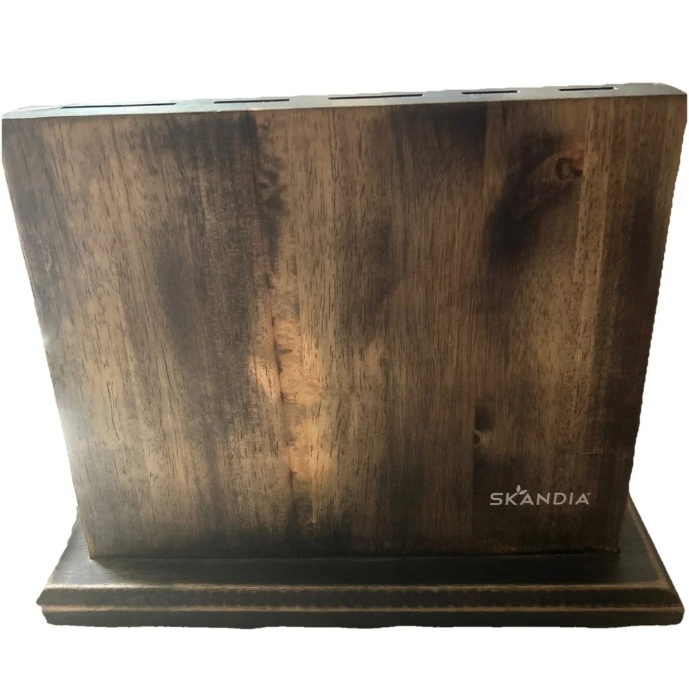 Skandia Iceland Cutlery Wooden Knife Holder With Antique Finish Block.